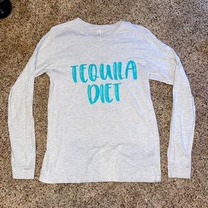white/grey long sleeve with design